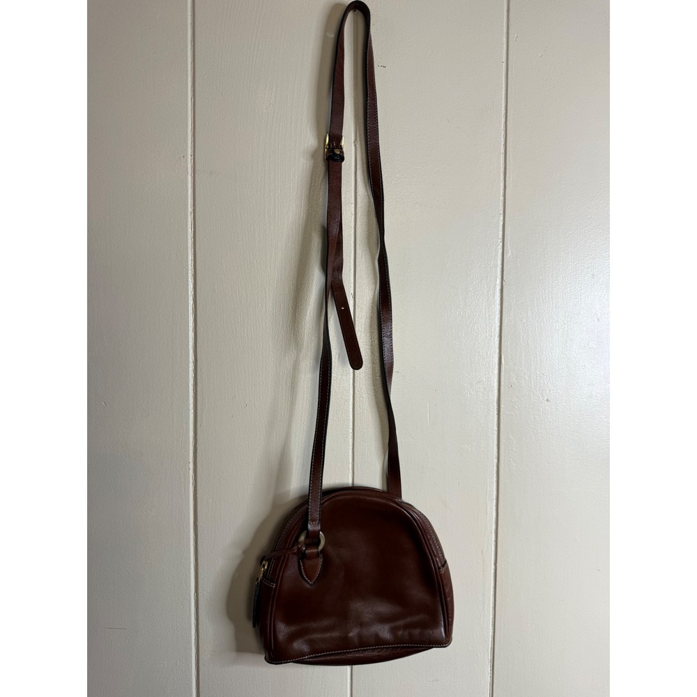 Gold Pfeil Crossbody Bag Women's Germany Leather Dome‎ Purse Handmade Vintage